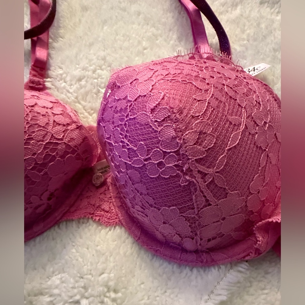 Victoria's Secret Dream Angels Twinkle Strap Lace Demi Bra 34C NWT - Picture 7 of 9
